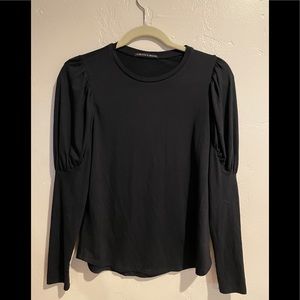 Long sleeve top with puff sleeves